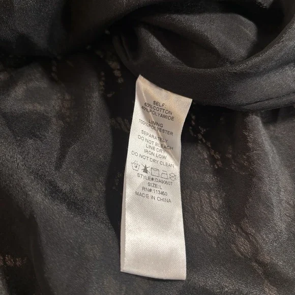 Lulumari Babydoll Dress Womens Large Sheer Lace Overlay Floral Cottage Fairy - Picture 7 of 9